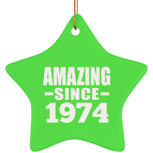 50th Birthday Amazing Since 1974 - Star Ornament