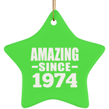 50th Birthday Amazing Since 1974 - Star Ornament