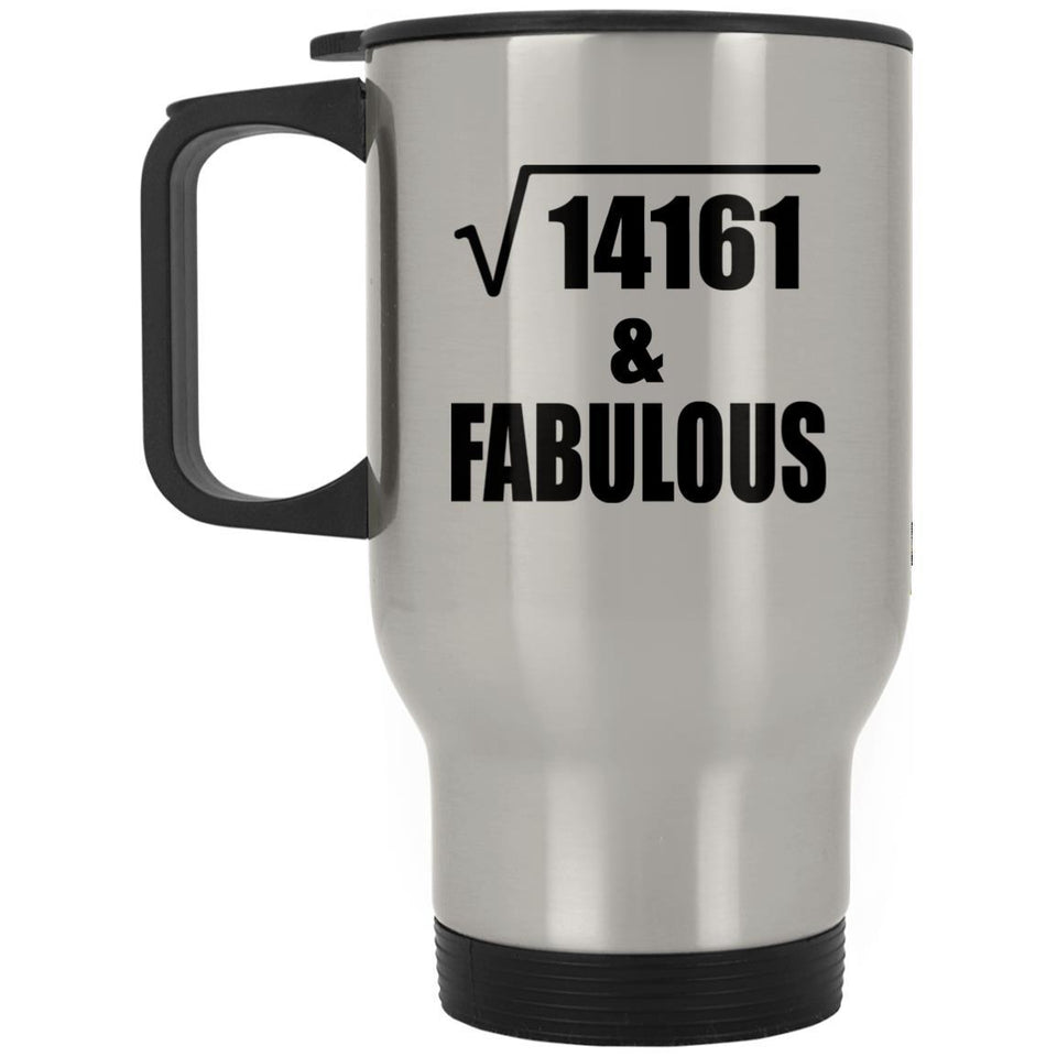 119th Birthday Square Root of 14161 & Fabulous - Silver Travel Mug