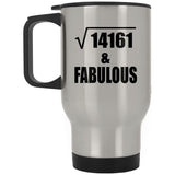 119th Birthday Square Root of 14161 & Fabulous - Silver Travel Mug