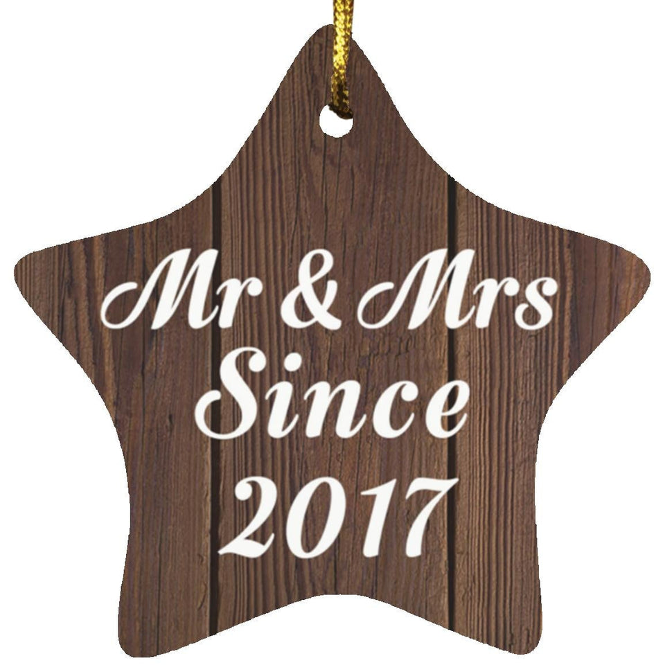 7th Anniversary Mr & Mrs Since 2017 - Star Ornament D