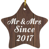 7th Anniversary Mr & Mrs Since 2017 - Star Ornament D