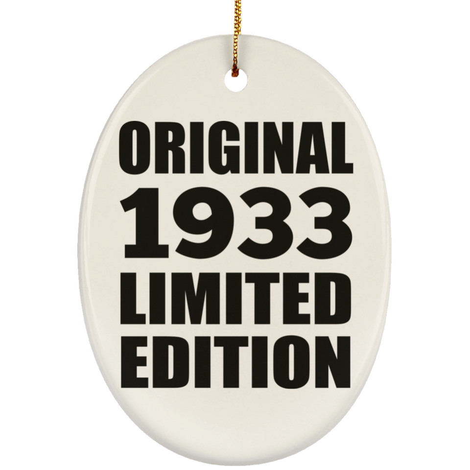 91st Birthday Original 1933 Limited Edition - Oval Ornament