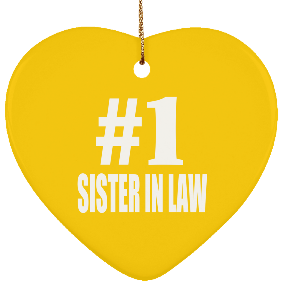 Number One #1 Sister In Law - Heart Ornament