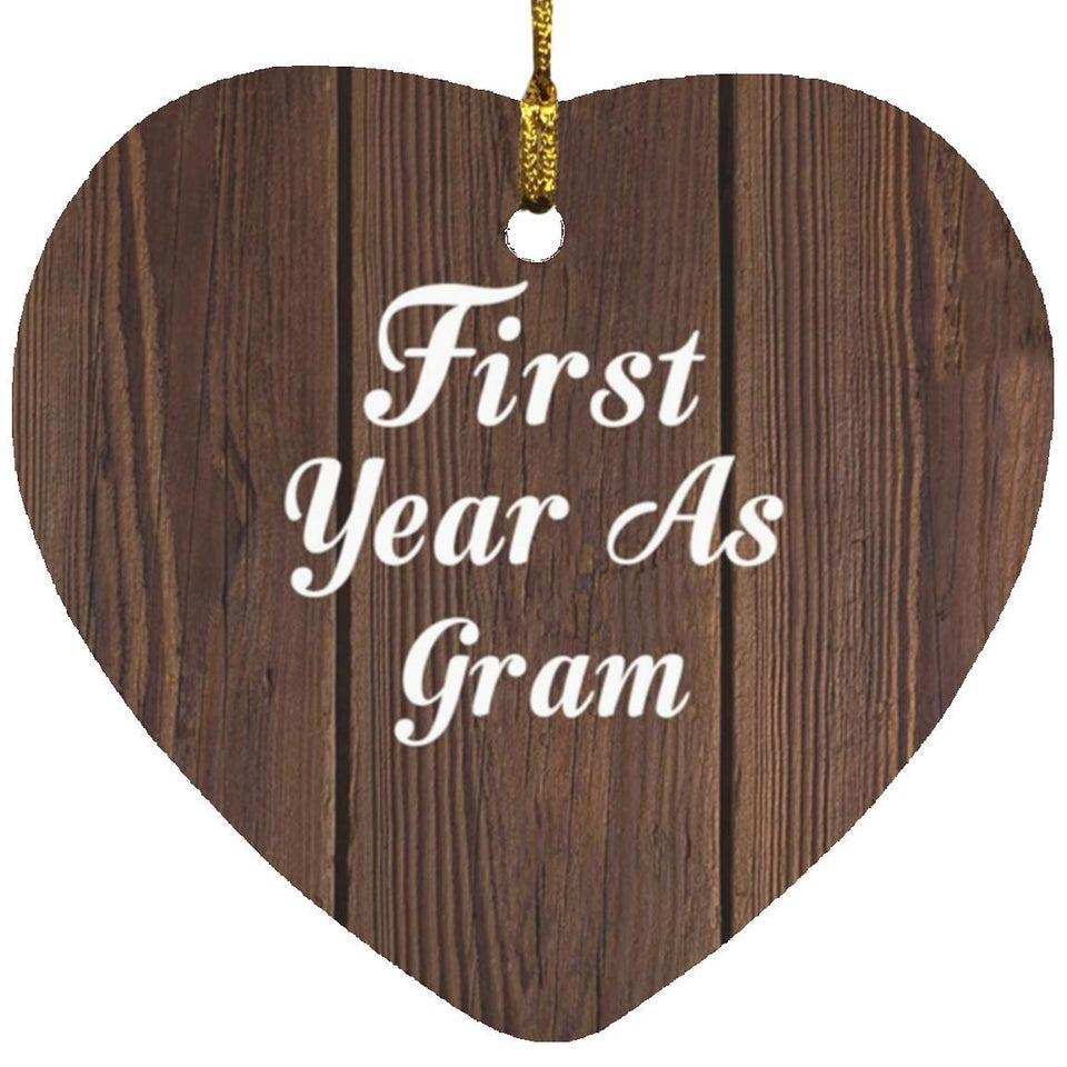 First Year As Gram - Heart Ornament D