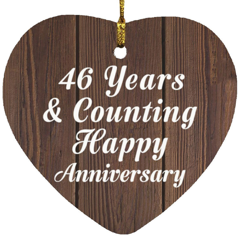 Happy 46th Anniversary 46 Years & Counting - Heart Ornament D