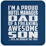 Proud Hotel Manager Dad Of Awesome Son - Drink Coaster