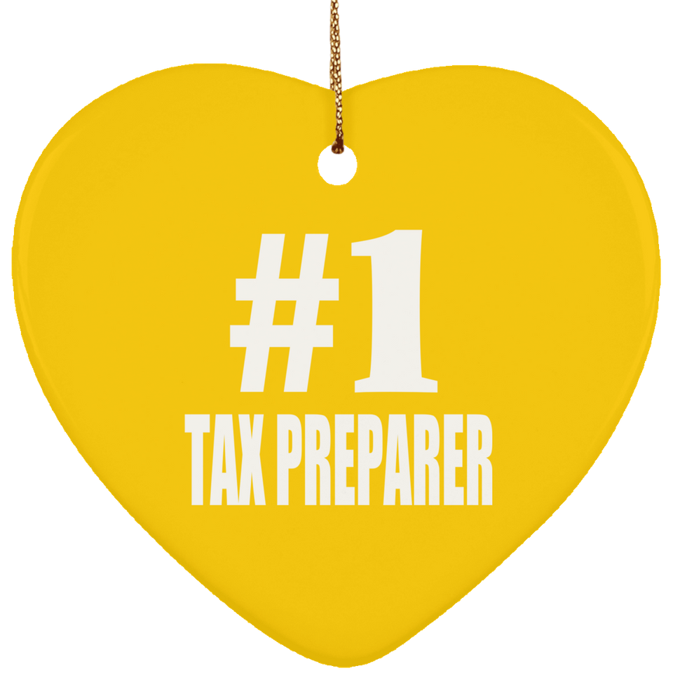 Number One #1 Tax Preparer - Heart Ornament