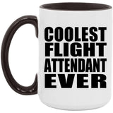 Coolest Flight Attendant Ever - 15oz Accent Mug Black