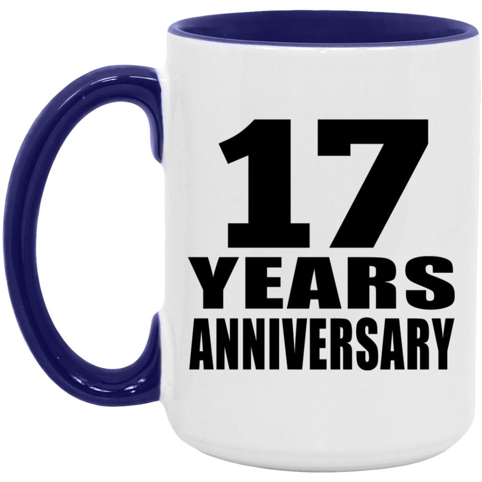 17th Anniversary 17 Years Anniversary - 15oz Accent Mug Purple