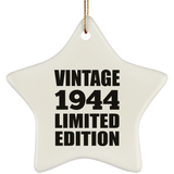 80th Birthday Vintage 1944 Limited Edition - Star Ornament