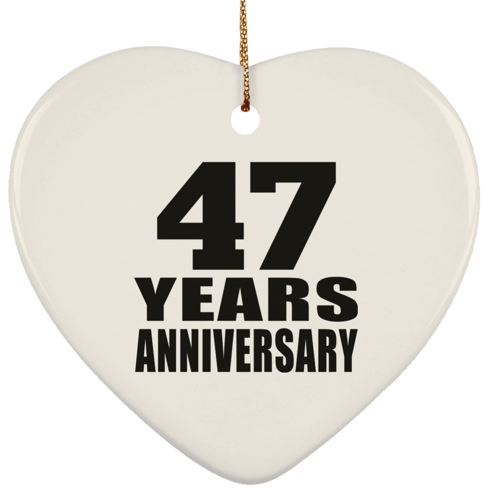 47th Anniversary 47 Years - Heart Ornament