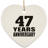47th Anniversary 47 Years - Heart Ornament