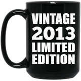 11th Birthday Vintage 2013 Limited Edition - 15oz Coffee Mug Black