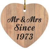 51st Anniversary Mr & Mrs Since 1973 - Heart Ornament C
