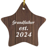 Grandfather Established Est. 2024 - Star Ornament D