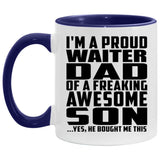 Proud Waiter Dad Of Awesome Son - 11oz Accent Mug Purple