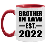 Brother In Law Established EST. 2022 - 11oz Accent Mug Red