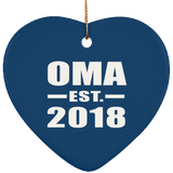 Oma Established EST. 2018 - Heart Ornament