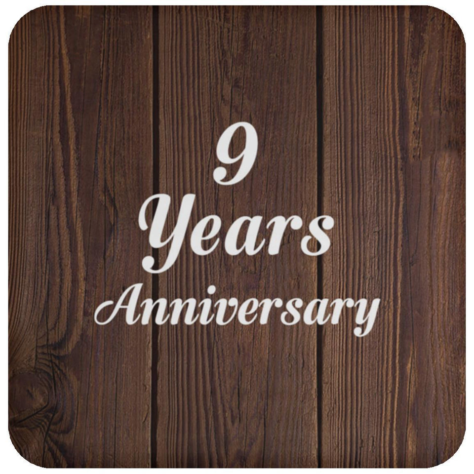 9th Anniversary 9 Years Anniversary - Drink Coaster D
