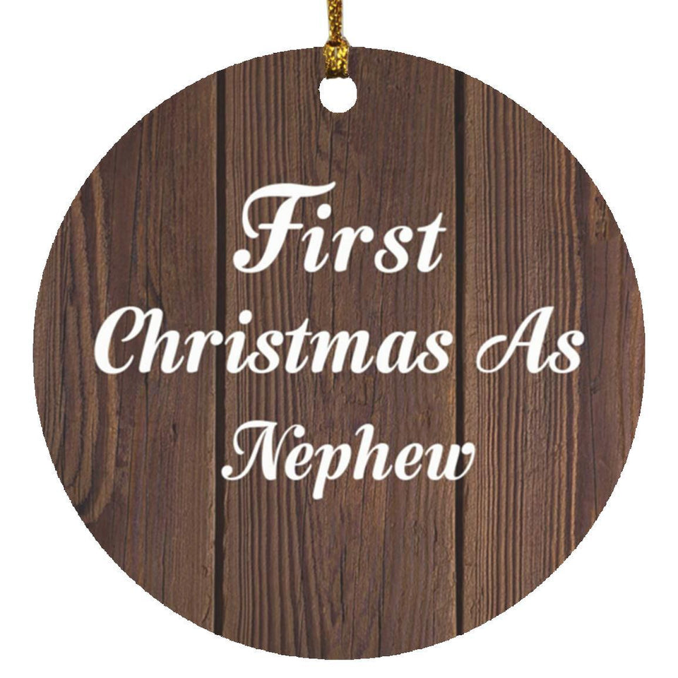First Christmas As Nephew - Circle Ornament D