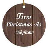 First Christmas As Nephew - Circle Ornament D