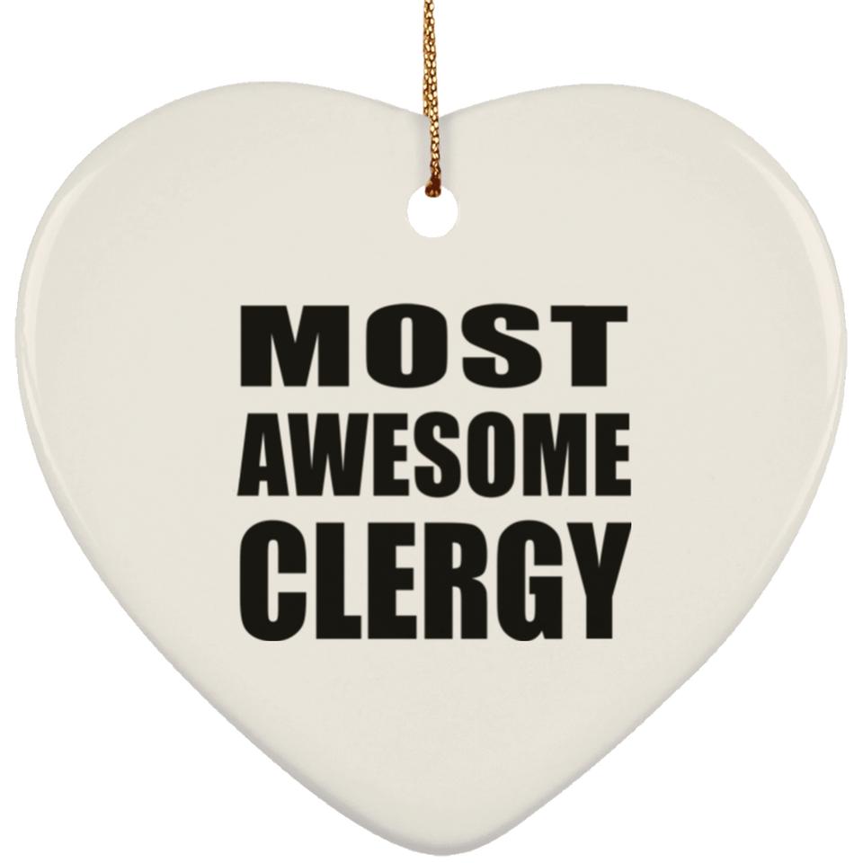 Most Awesome Clergy - Heart Ornament