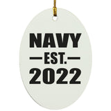 Navy Established EST. 2022 - Oval Ornament