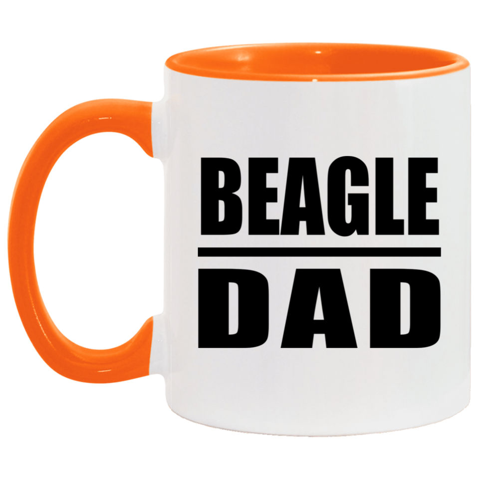 Beagle Dad - 11oz Accent Mug Orange