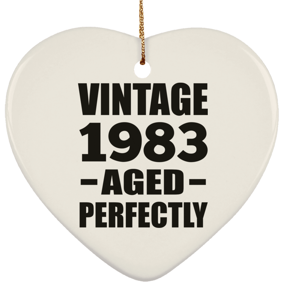 41st Birthday Vintage 1983 Aged Perfectly - Heart Ornament