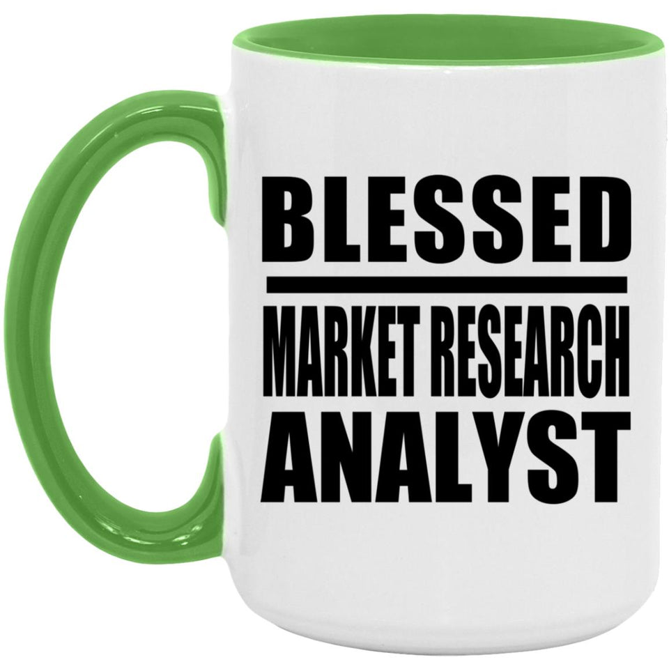 Blessed Market Research Analyst - 15oz Accent Mug Green