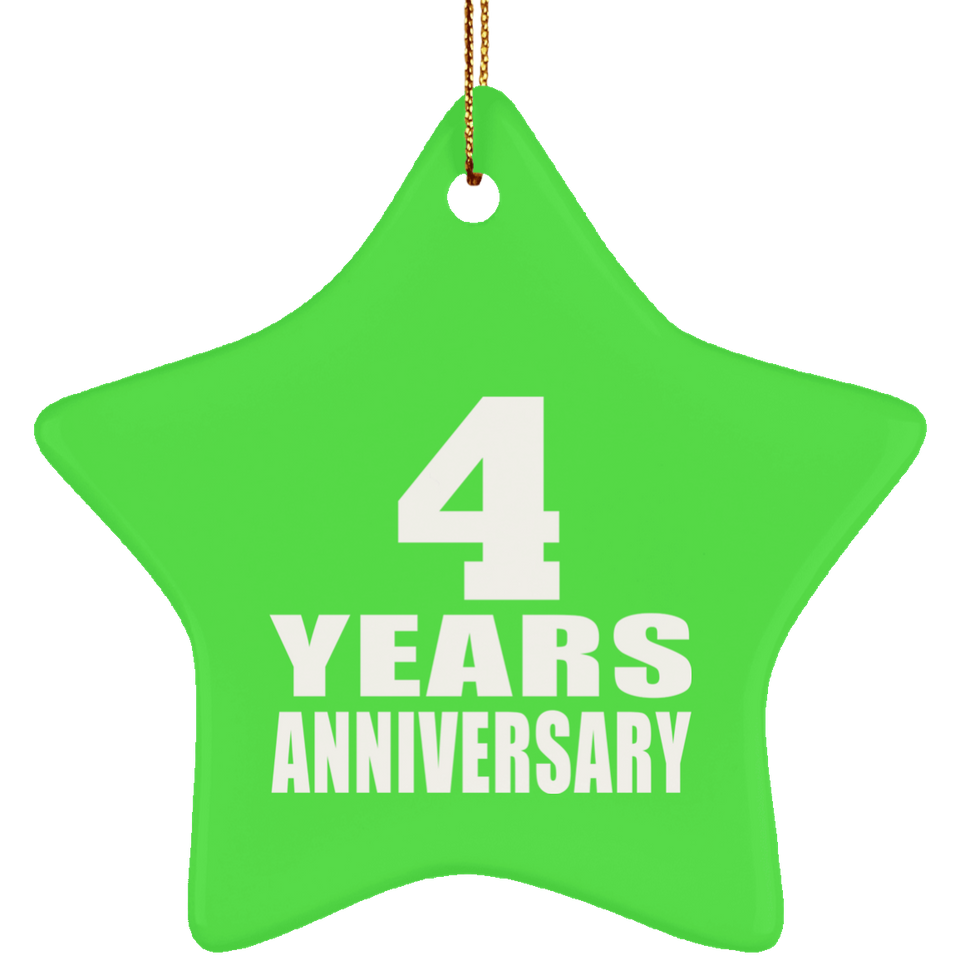 4th Anniversary 4 Years - Star Ornament