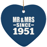 73rd Anniversary Mr & Mrs Since 1951 - Heart Ornament