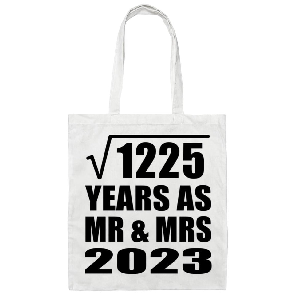 35th Anniversary Square Root of 1225 Years As Mr & Mrs 2023 - Tote Bag White