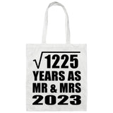 35th Anniversary Square Root of 1225 Years As Mr & Mrs 2023 - Tote Bag White