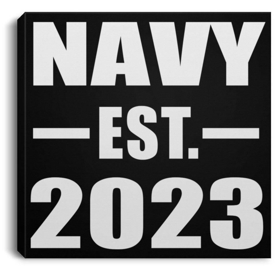 Navy Established EST. 2023 - Canvas Square