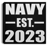 Navy Established EST. 2023 - Canvas Square