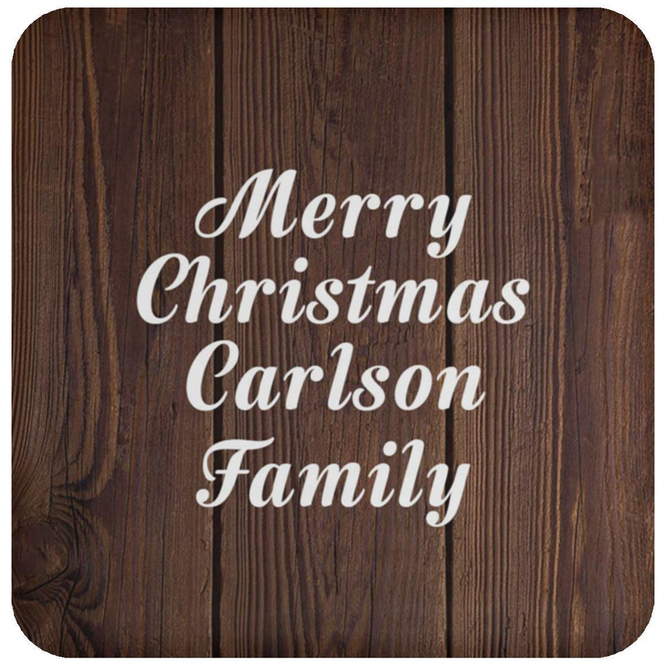 Merry Christmas Carlson Family - Drink Coaster D