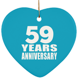 59th Anniversary 59 Years - Heart Ornament