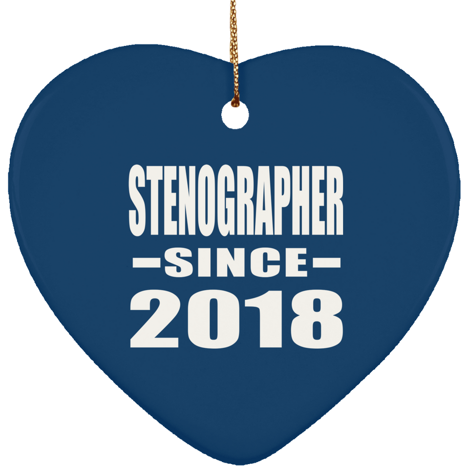 Stenographer Since 2018 - Heart Ornament