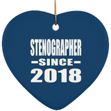 Stenographer Since 2018 - Heart Ornament
