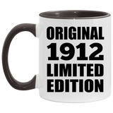 112th Birthday Original 1912 Limited Edition - 11oz Accent Mug Black