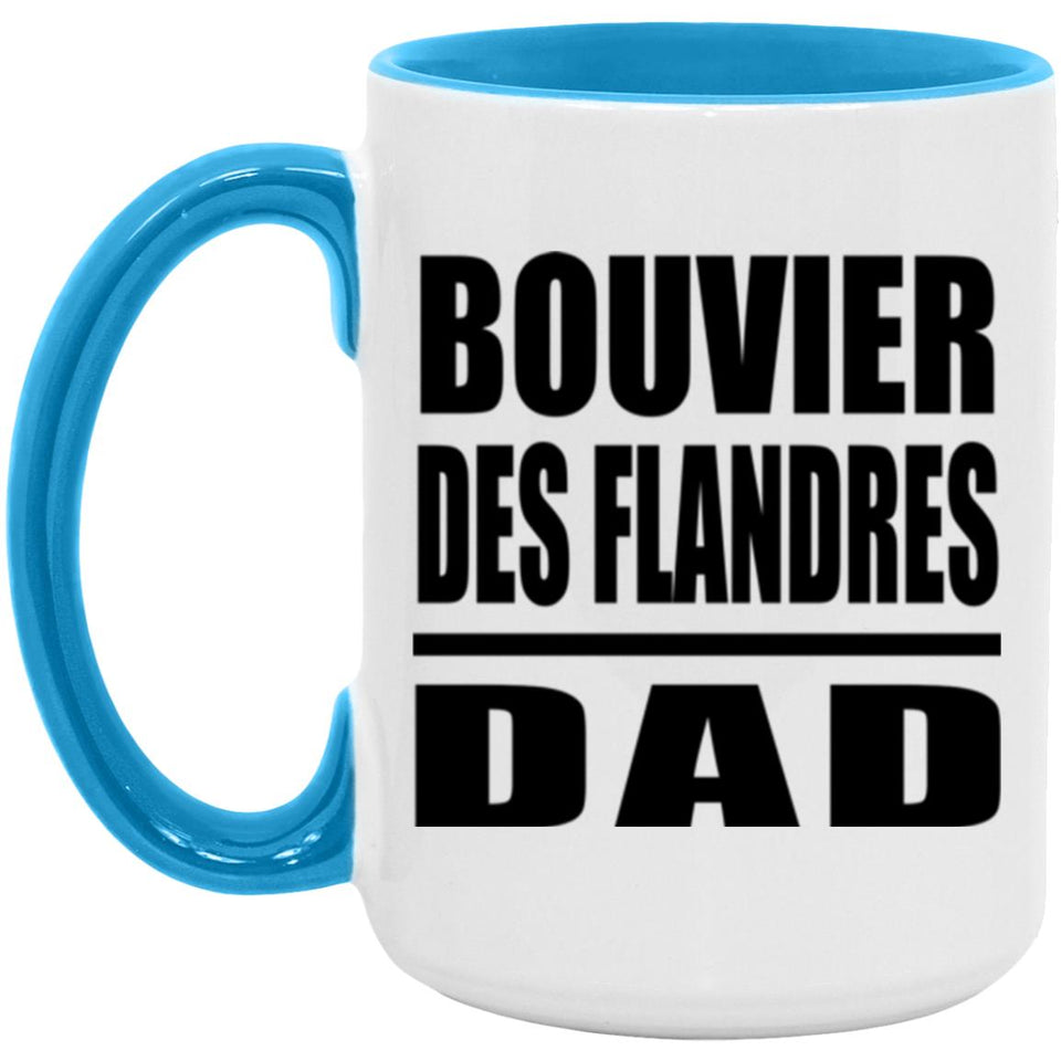 Bouvier Des Flandres Dad - 15oz Accent Mug Blue