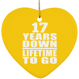 17th Anniversary 17 Years Down Lifetime To Go - Heart Ornament
