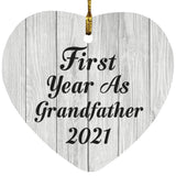 First Year As Grandfather 2021 - Heart Ornament F