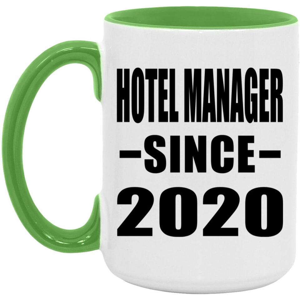 Hotel Manager Since 2020 - 15oz Accent Mug Green