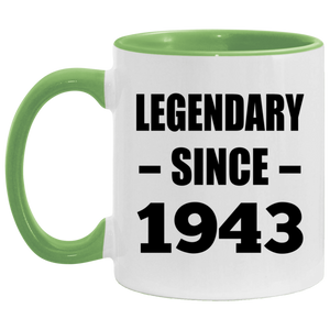 81st Birthday Legendary Since 1943 - 11oz Accent Mug Green