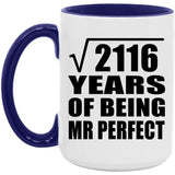 46th Anniversary Square Root of 2116 Years of Mr Perfect - 15oz Accent Mug Purple