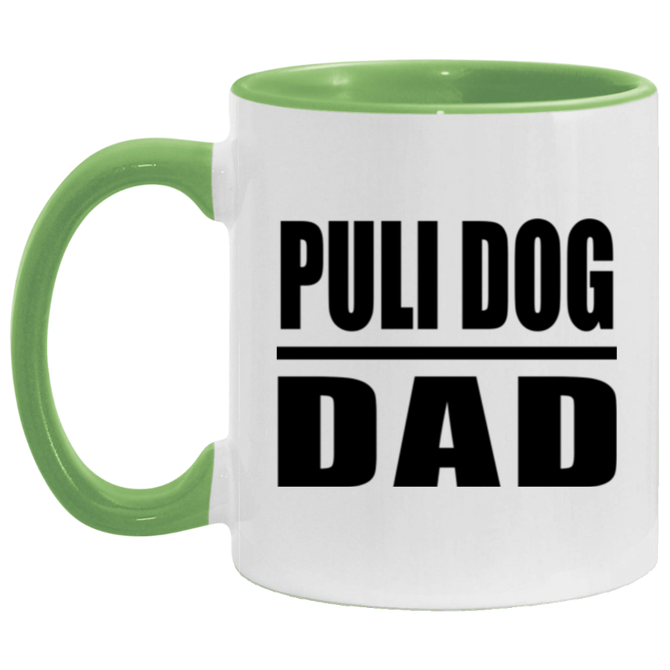 Puli Dog Dad - 11oz Accent Mug Green