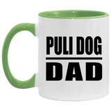 Puli Dog Dad - 11oz Accent Mug Green